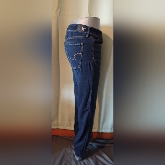 🍒 American Eagle Outfitters Blue Straight Jeans Classic Fit - Picture 3 of 9